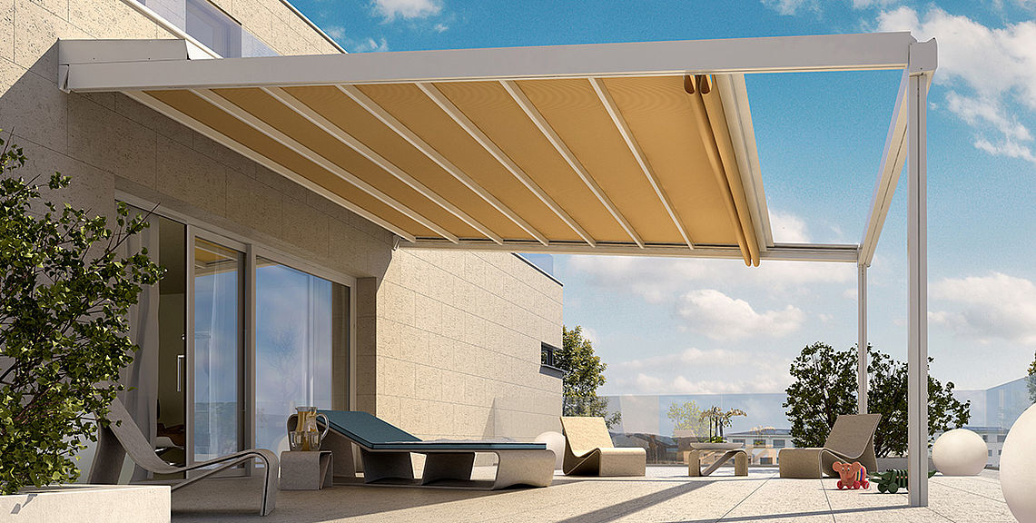 Pergola & terrace awnings - RIVERA P5000 | Sun Protection and Weather Protection with STOBAG